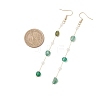Handmade Natural Green Agate Beaded Chains Earring & Necklaces Sets SJEW-JS01342-04-7
