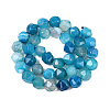 Dyed Natural Banded Agate Beads Strands G-G203-08B-3