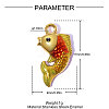 304 Stainless Steel Enamel Pendants STAS-OY015-30G-2