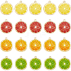 40Pcs 4 Colors Light Gold Alloy Enamel Pendants ENAM-DC0001-16-1