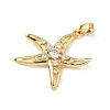 Brass Micro Pave Clear Cubic Zirconia Pendants KK-H254-12G-2