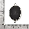 Natural Agate(Dyed & Heated) Oval Links Connector Charms G-P614-06P-03-3