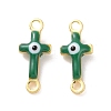 Brass Enamel Connector Charms KK-J302-08G-05-1
