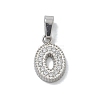 Ion Plating(IP) 304 Stainless Steel Micro Pave Cubic Zirconia Pendants STAS-Z107-06P-05-1