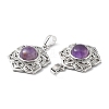 Natural Amethyst Pendants G-P498-02P-04-3