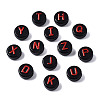 Opaque Black Acrylic Beads X-MACR-Q242-009D-2