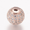 Brass Micro Pave Cubic Zirconia Beads ZIRC-E134-10mm-04-2