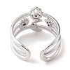 304 Stainless Steel Open Cuff Ring for Women RJEW-F166-01P-01-3