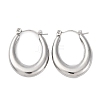 Non-Tarnish 304 Stainless Steel Chunky Oval Hoop Earrings for Women EJEW-F283-08P-1-1
