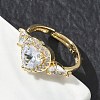 Brass & Cubic Zirconia Finger Rings CU-CBA7E55-15G-3
