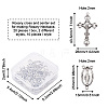 Rosary Cross and Center Sets for Rosary Bead Necklace Making TIBEP-TA0002-14AS-15