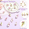 15Pcs 3 Styles Printed Handmade Porcelain Pendants PALLOY-YW00194-4