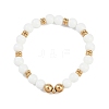 Ion Plating(IP) 304 Stainless Steel & Round Glass Beaded Stretch Bracelets for Women Men BJEW-M046-03G-4