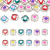20Pcs Polymer Clay Heart & CCB Square Frame Links Connector Charms CLAY-TADJ0001-09-2