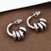 304 Stainless Steel C-Shaped Stud Earrings LS-EJEW-K268-78P-3