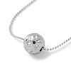 304 Stainless Steel Round Ball Pendant Necklaces for Women NJEW-D056-01B-02P-2