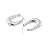 Non-Tarnish 304 Stainless Steel Rectangle Hoop Earrings EJEW-P198-01P-2