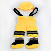 Christmas Style Handmade Crochet Baby Beanie Costume Photography Props AJEW-R030-37-2