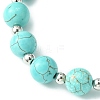 Synthetic Turquoise Round & Cross Braided Bead Bracelets BJEW-TA00321-02-3
