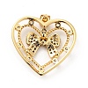 Rack Plating Brass Micro Pave Clear Cubic Zirconia Pendants ZIRC-F129-42G-2
