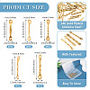 40Pcs 5 Styles 304 Stainless Steel Textured Bar Links Connector Charms STAS-TA0006-45-4