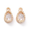 Alloy Clear Cubic Zirconia Charms ZIRC-A022-09G-1