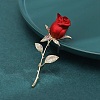 Rose Alloy Enamel Brooches DJ-PW-WG7E3FB-01-7