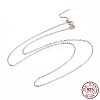 Anti-Tarnish Rhodium Plated 925 Sterling Silver Beadable Necklaces STER-I021-01P-5