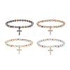 4Pcs 4 Color Glass & Synthetic Hematite Round Beaded Stretch Bracelets Set BJEW-JB08944-1