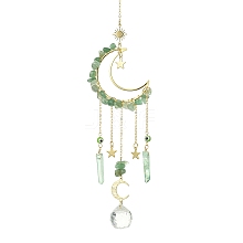 Moon & Star Brass Hanging Ornaments HJEW-TA00095-03