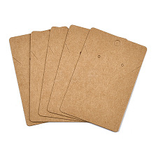 Rectangle Kraft Paper One Pair Earring Display Cards with Hanging Hole CDIS-YW0001-05