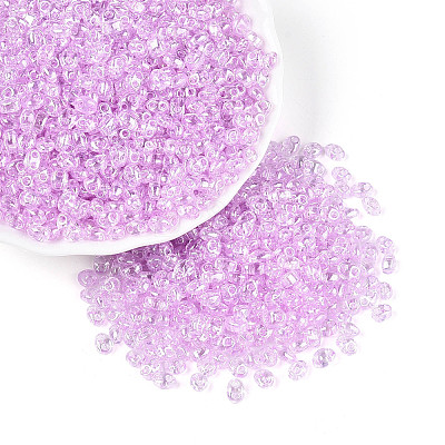 Transparent Colours Luster Glass Seed Beads SEED-N008-09J-1