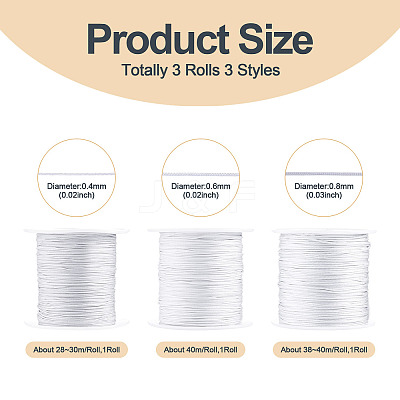 3 Rolls 3 Styles Round Nylon Braided Cord NWIR-TADJ0001-03A-1