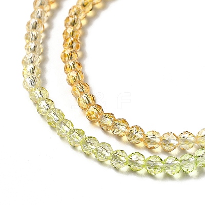 Transparent Gradient Color Glass Beads Strands GLAA-H021-01B-15-1