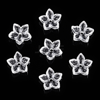 Transparent Glass Bead Caps GLAA-N001-07-1