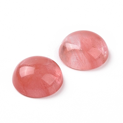 Cherry Quartz Glass Cabochons G-H1596-FR-12mm-21-1