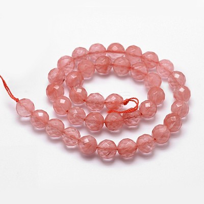 Cherry Quartz Glass Beads Strands X-G-D840-43-8mm-1
