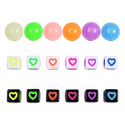 450pcs 18 Colors Opaque Acrylic European Beads MACR-SZ0001-17-1