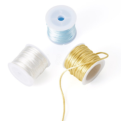 3 Rolls 3 Colors Nylon Satin Rattail Cords NWIR-TA0001-45A-1