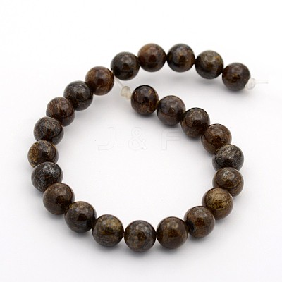 Natural Bronzite Round Bead Strands G-M272-05-6mm-1
