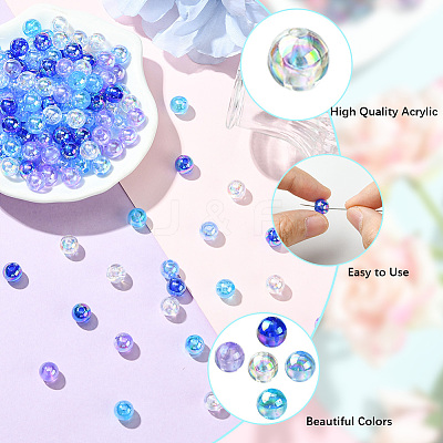 5 Colors Transparent Acrylic Beads MACR-PA0001-03B-01-1