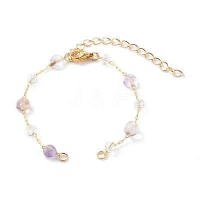 Nuggets Natural Ametrine Beaded Bracelet Makings AJEW-JB00953-02-1
