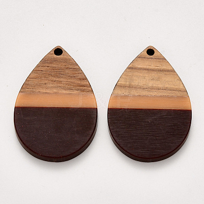 Resin & Walnut Wood Pendants X-RESI-S384-002A-A03-1