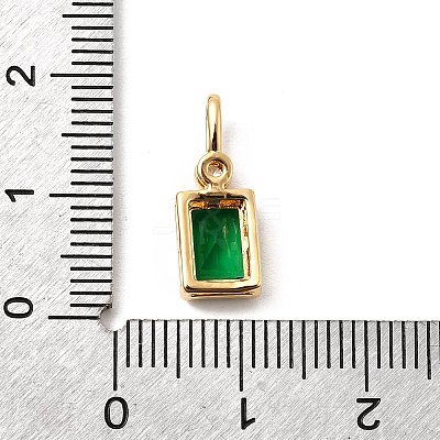 Brass with Cubic Zirconia Pendants KK-F916-10G-02-1