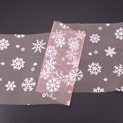 BENECREAT Snowflake Deco Mesh Ribbons OCOR-BC0006-05F-1