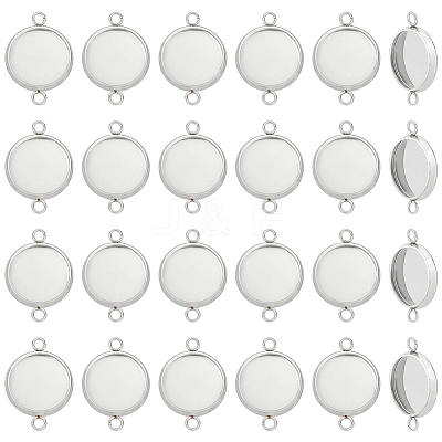 80Pcs 304 Stainless Steel Cabochon Connector Settings STAS-HY0001-89C-1