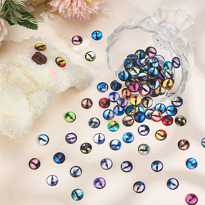 200pcs 2 Styles Craft Glass Doll Eyes GLAA-ME0001-17-1