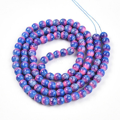 Baking Paint Glass Beads Strands DGLA-N008-8mm-02-1