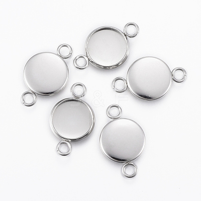 Tarnish Resistant 304 Stainless Steel Cabochon Connector Settings STAS-E146-19P-10mm-1