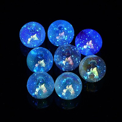 UV Plated Transparent Acrylic Beads OACR-Z013-10-1